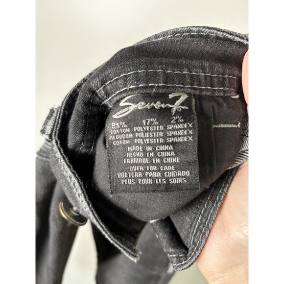 Seven7 Jeans Women's Size 8 Skinny Dark Wash Five Pockets Stretch Denim Black - Picture 11 of 13